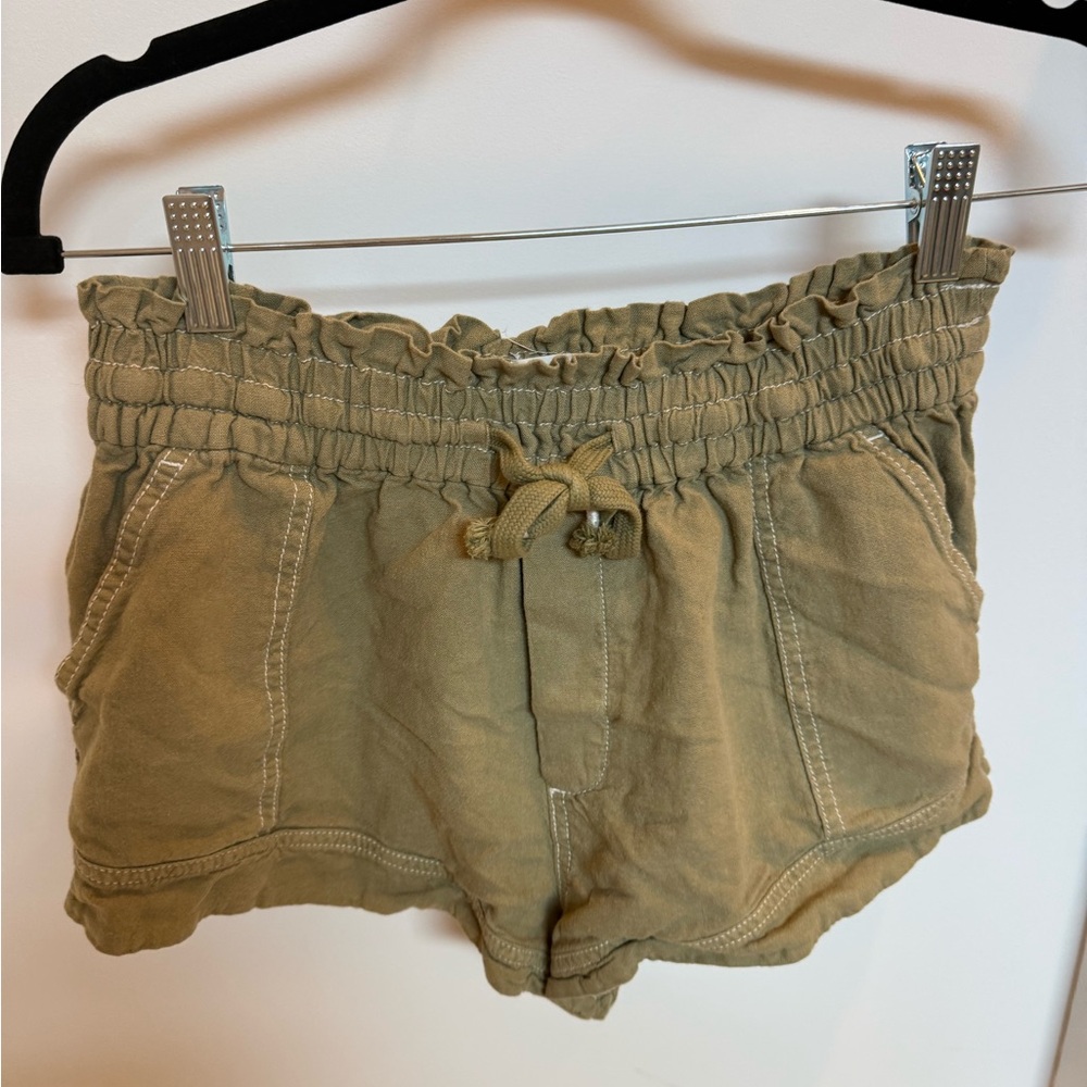 by Anthropologie Linen Pitched Tie-Waist Shorts